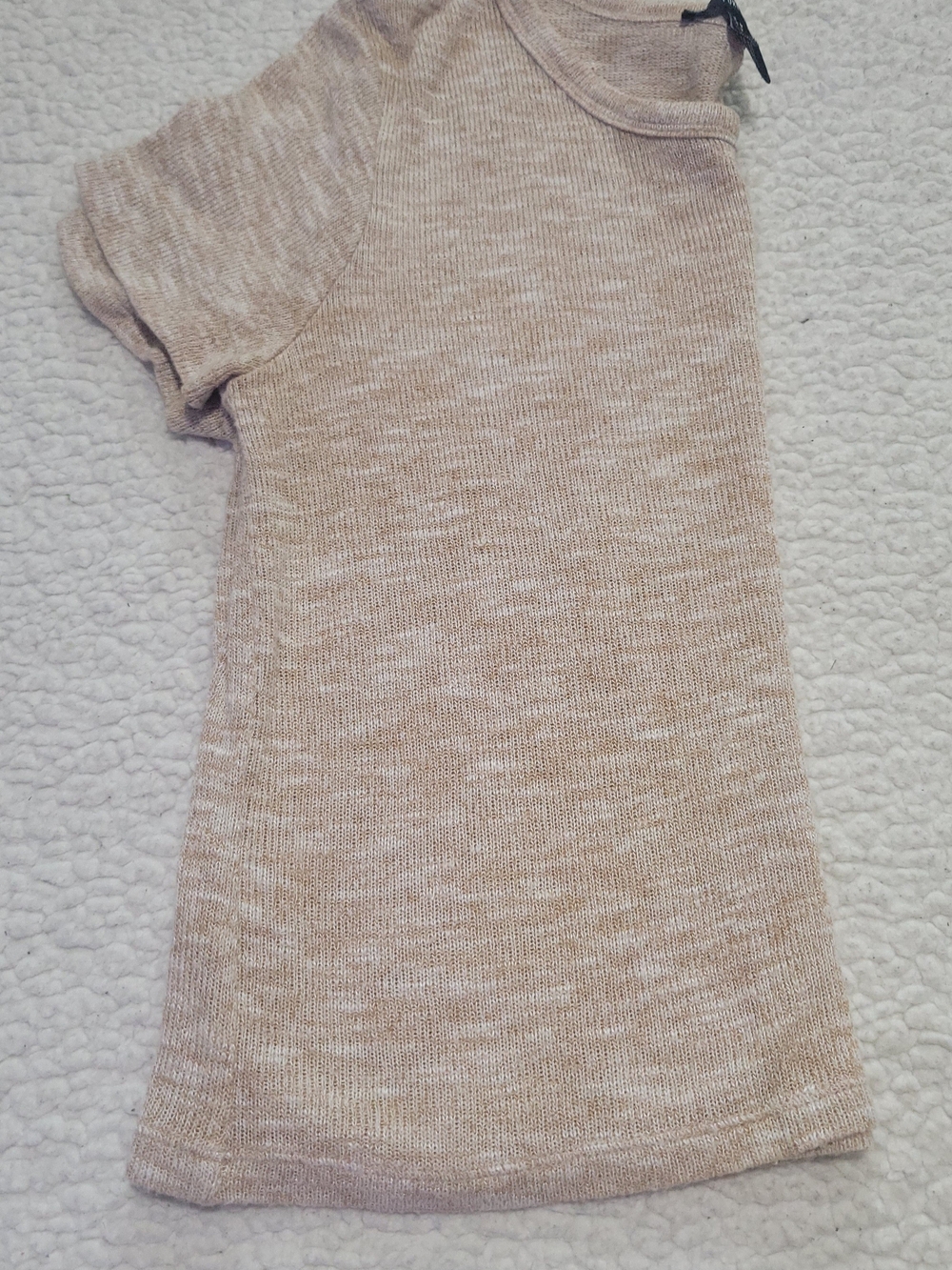 Forever 21 Beige Marled Short Sleeve Knit Top